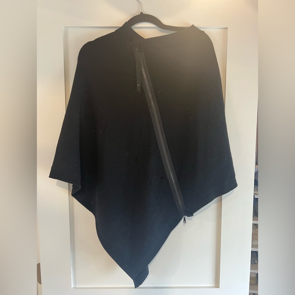 Lululemon Black Asymmetrical Poncho with Zipper Detail